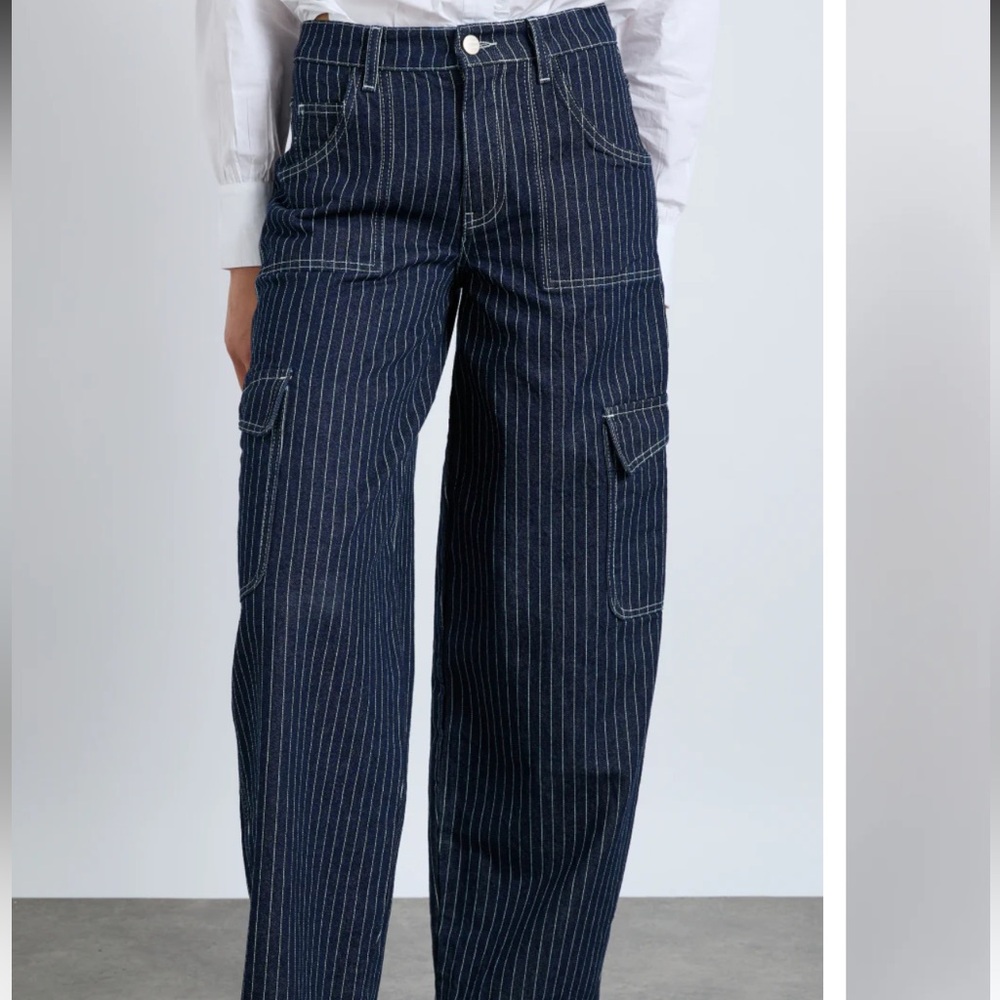 Damson Madder Pinstripe Denim Cargo Pants